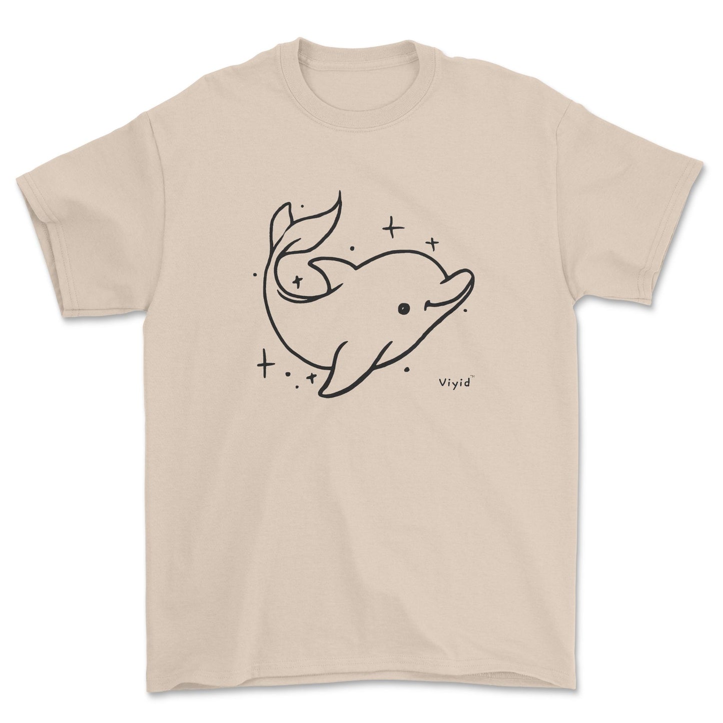 a doodle dolphin adult t-shirt sand