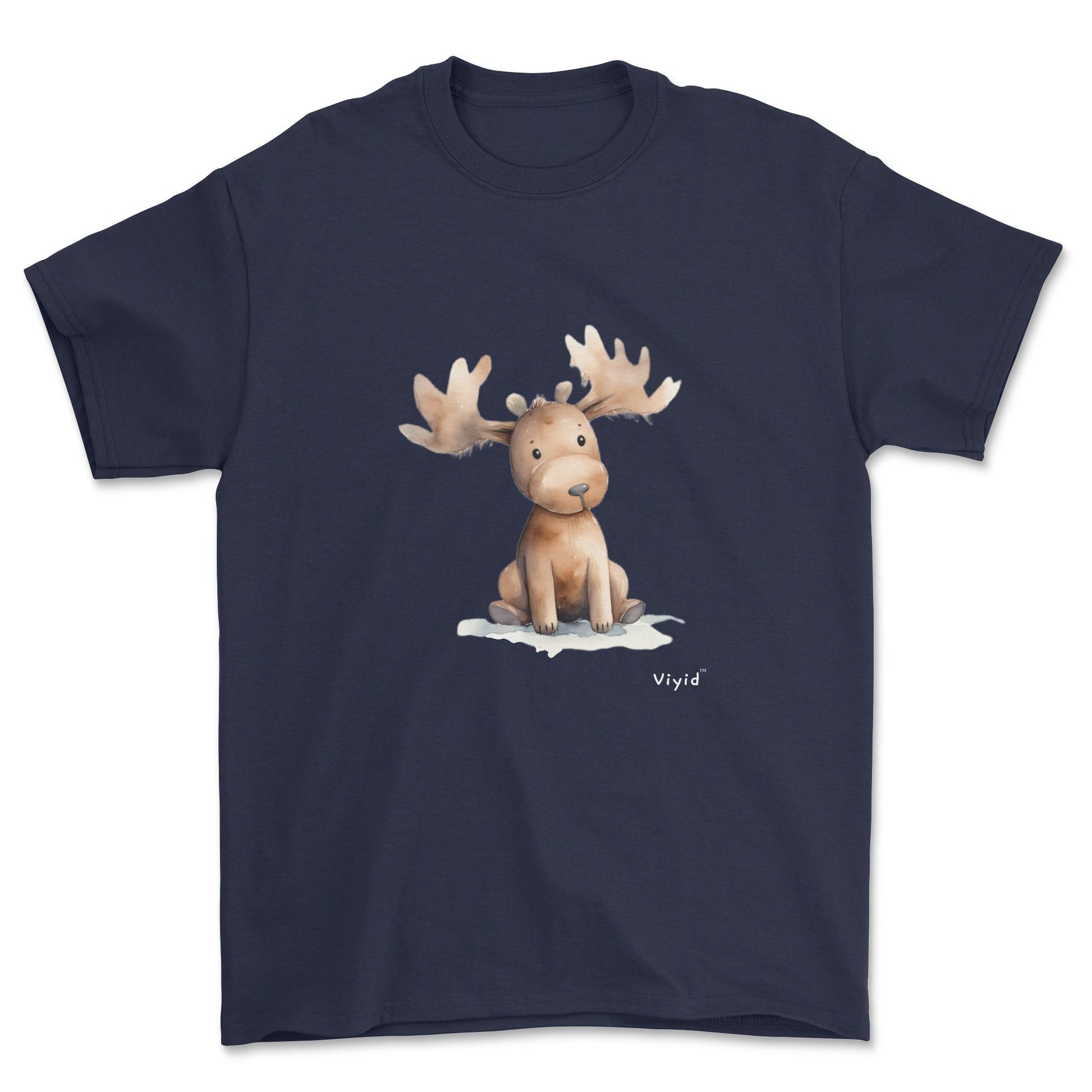 brown moose adult t-shirt navy