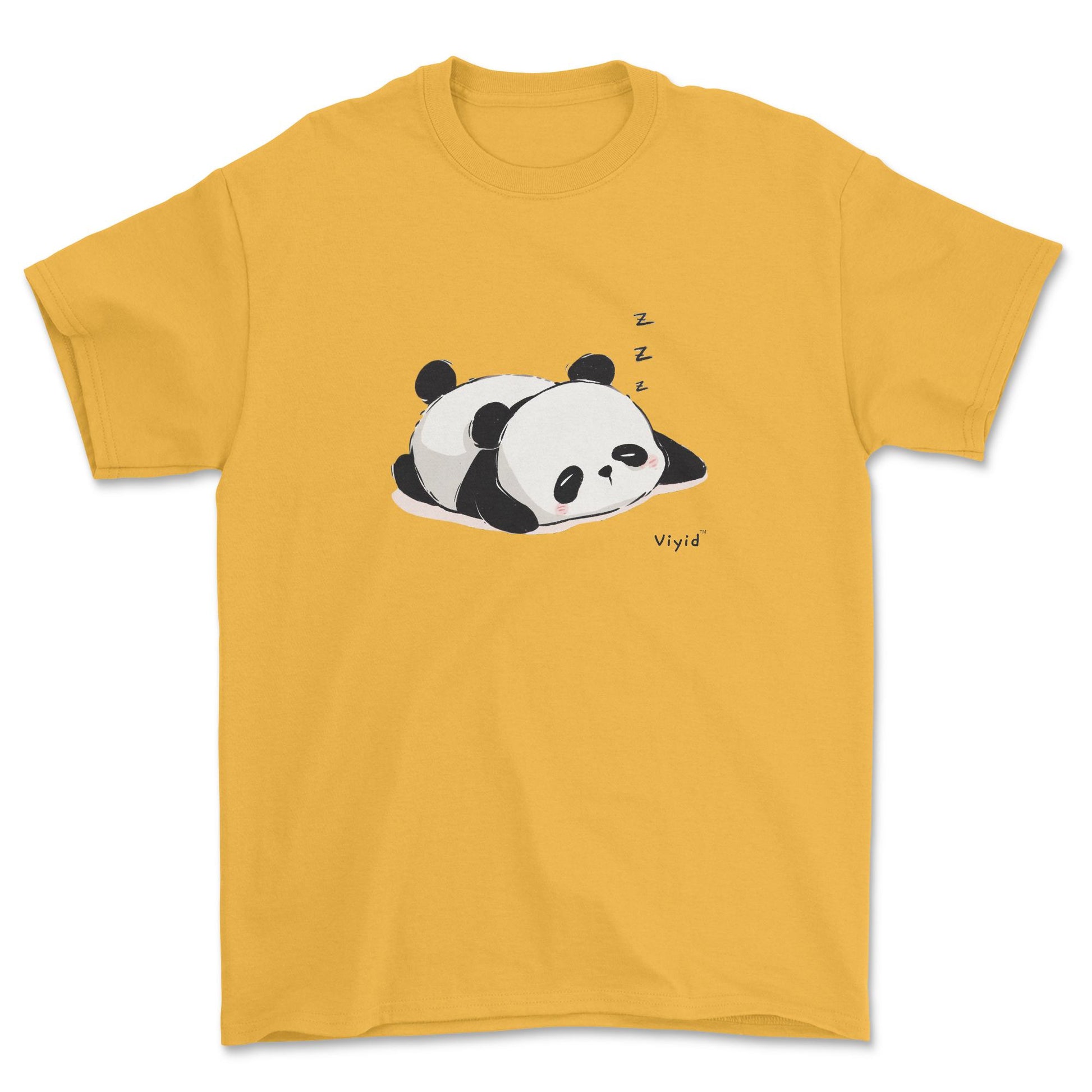 sleeping panda adult t-shirt gold
