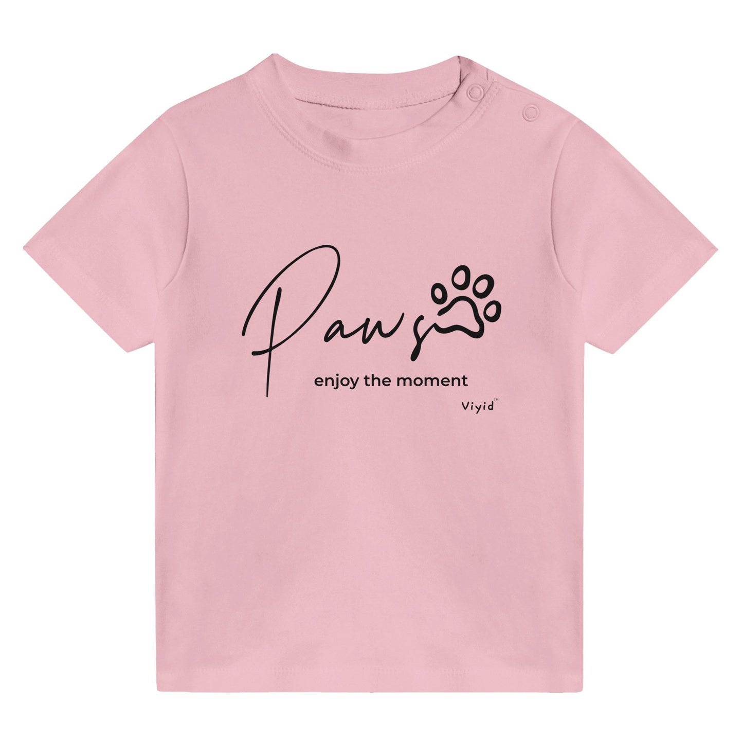 paws enjoy the moment baby t-shirt pink