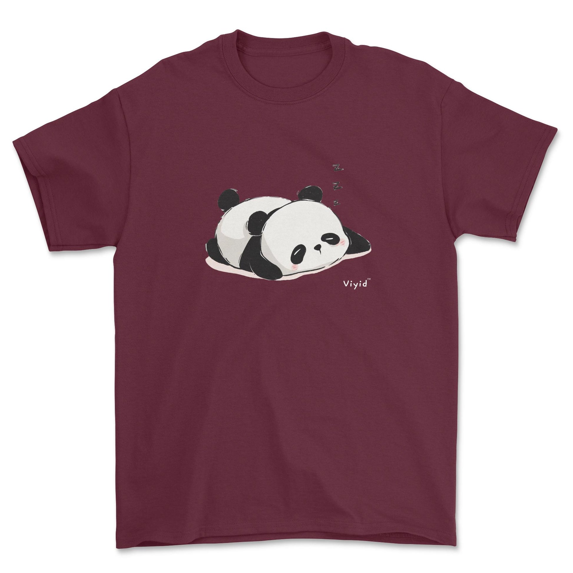 sleeping panda youth t-shirt maroon