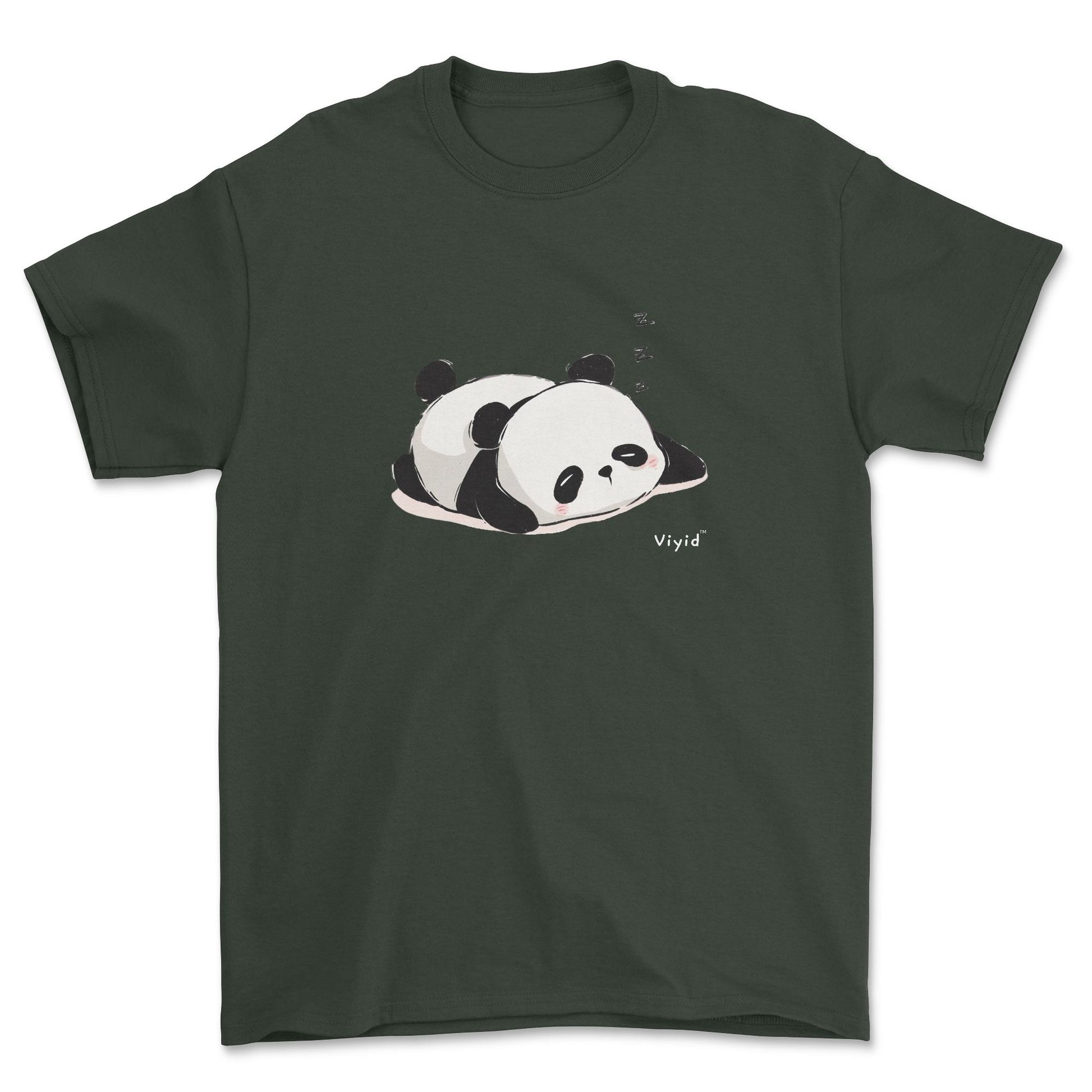 sleeping panda adult t-shirt forest green