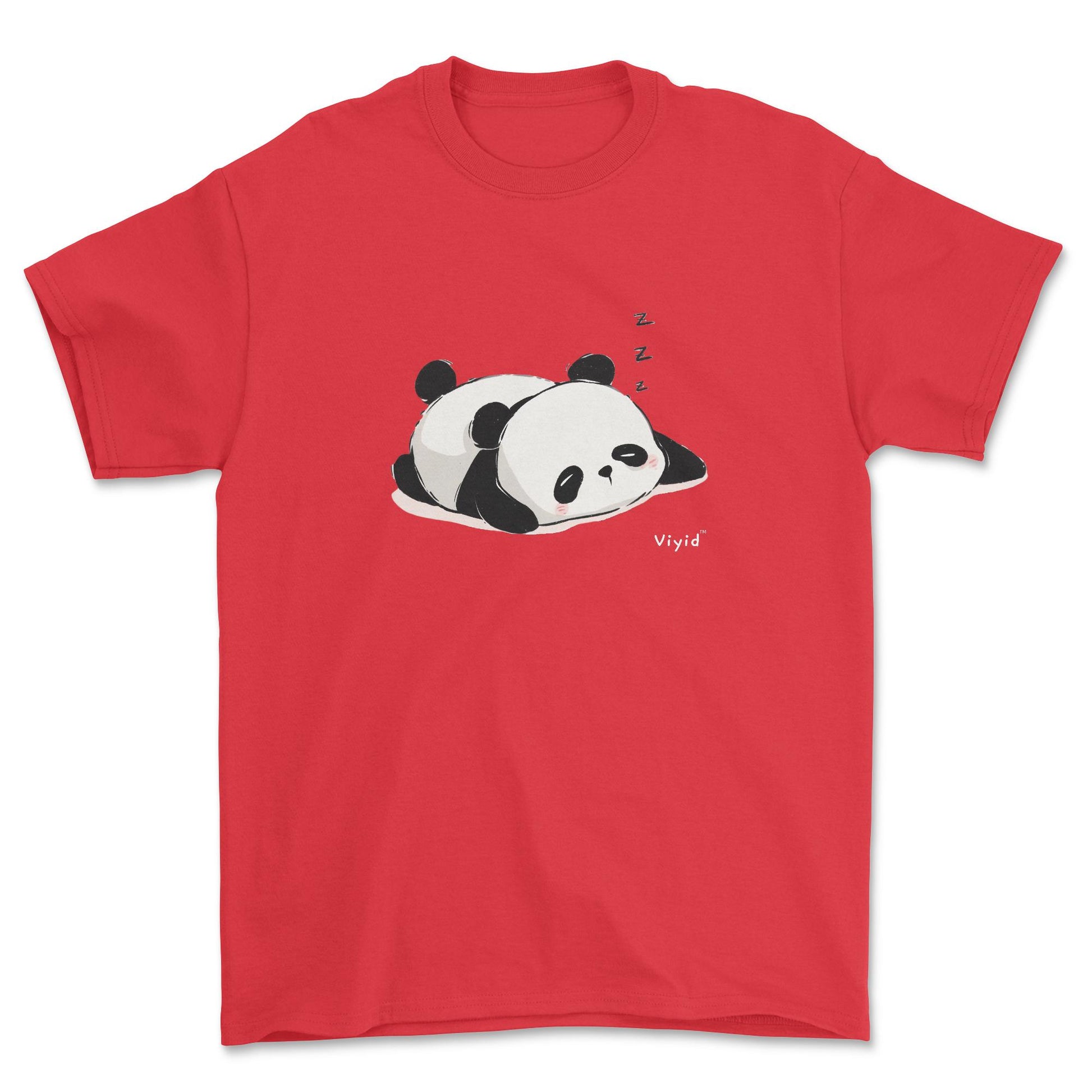 sleeping panda adult t-shirt red