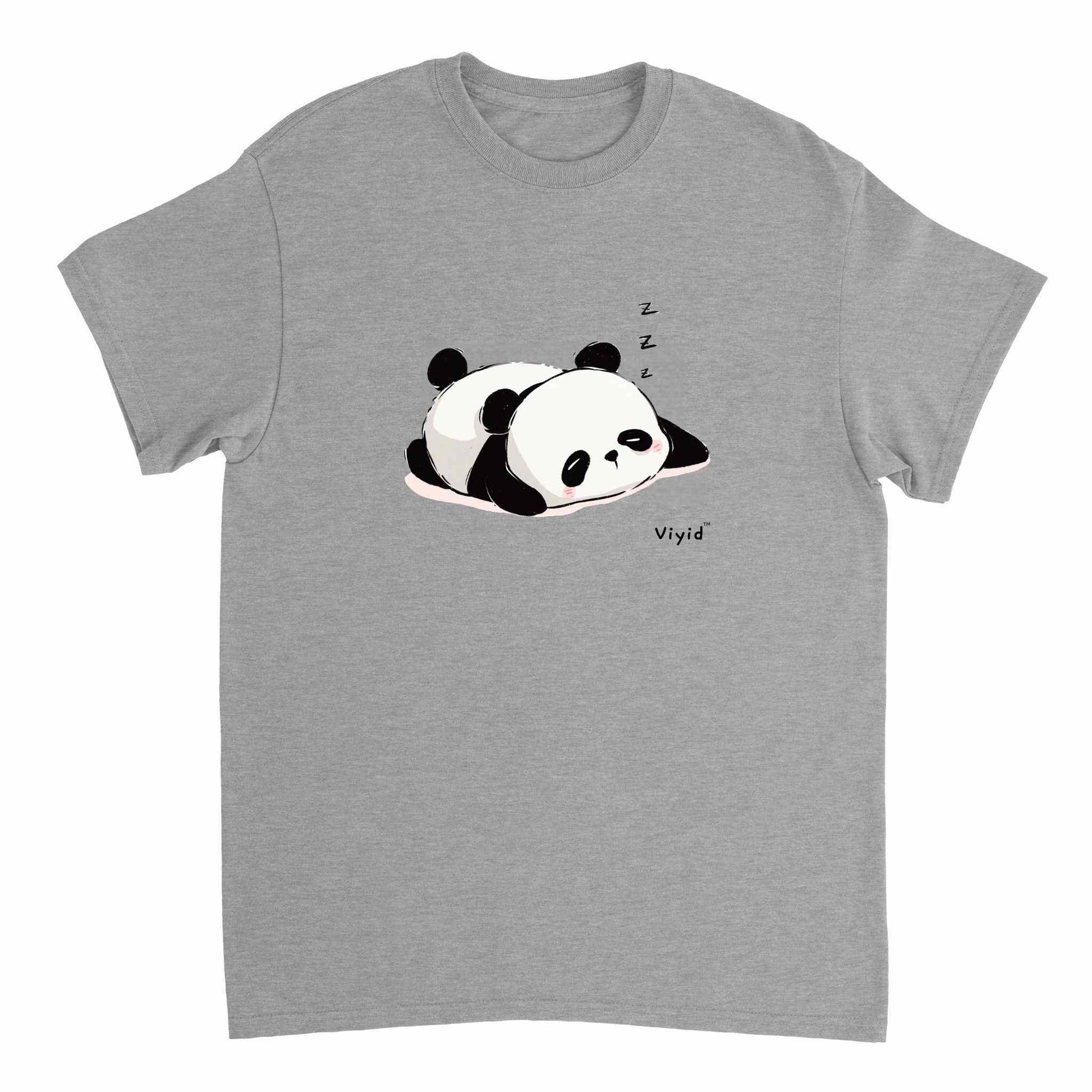 sleeping panda adult t-shirt sports grey