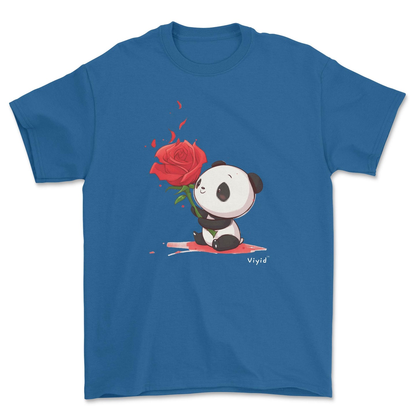 rose holding panda adult t-shirt royal