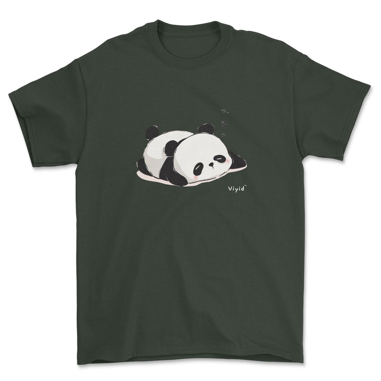 sleeping panda youth t-shirt forest green