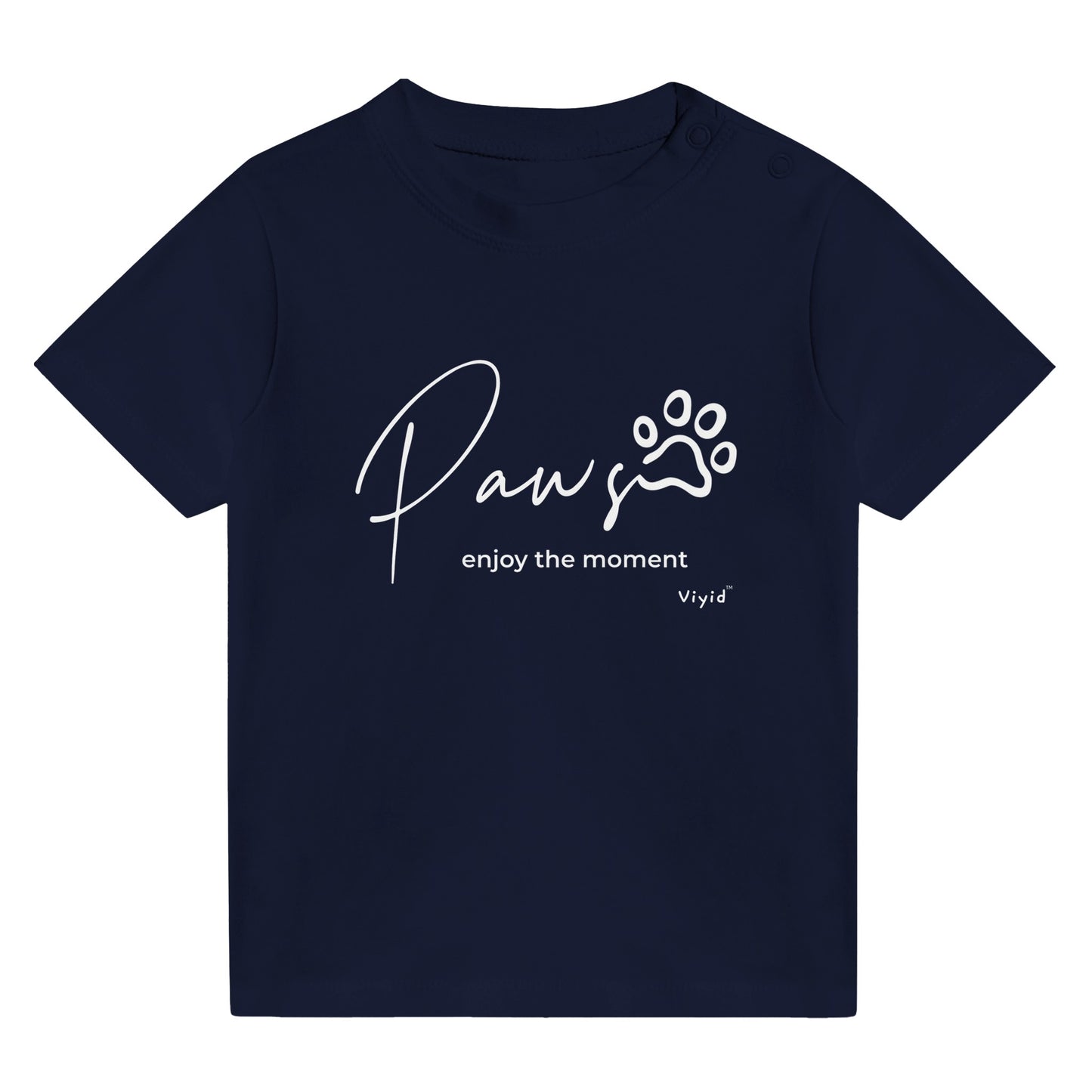 paws enjoy the moment baby t-shirt navy