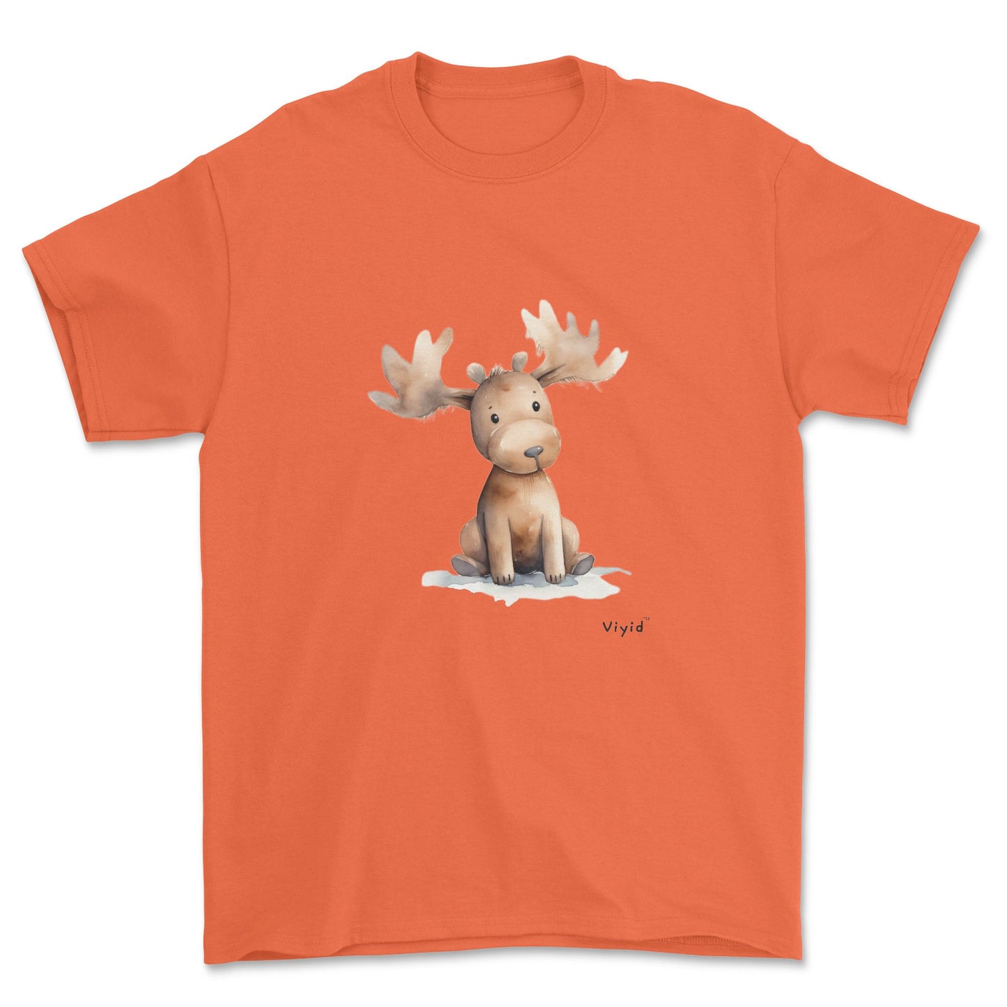 brown moose adult t-shirt orange