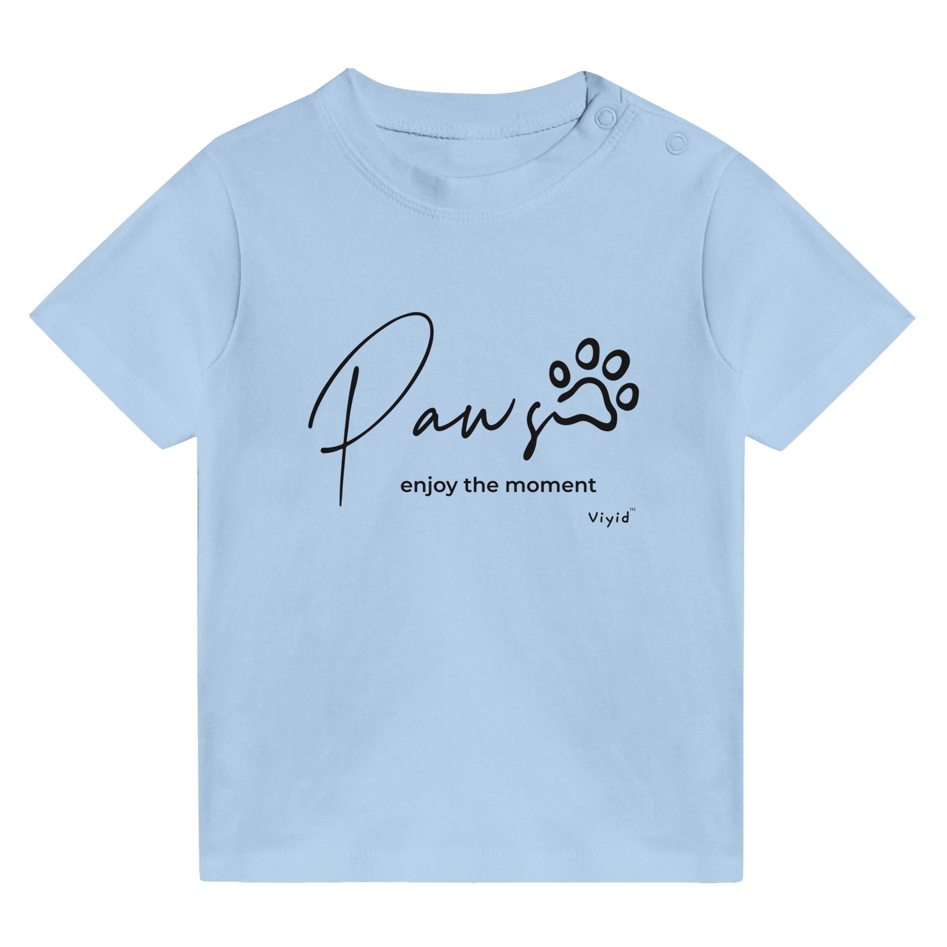 paws enjoy the moment baby t-shirt baby blue