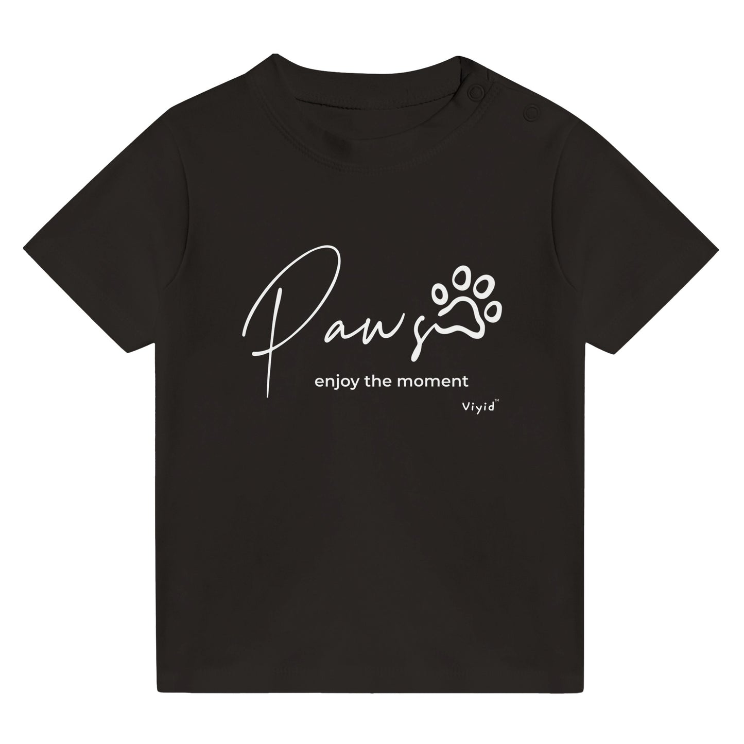 paws enjoy the moment baby t-shirt black
