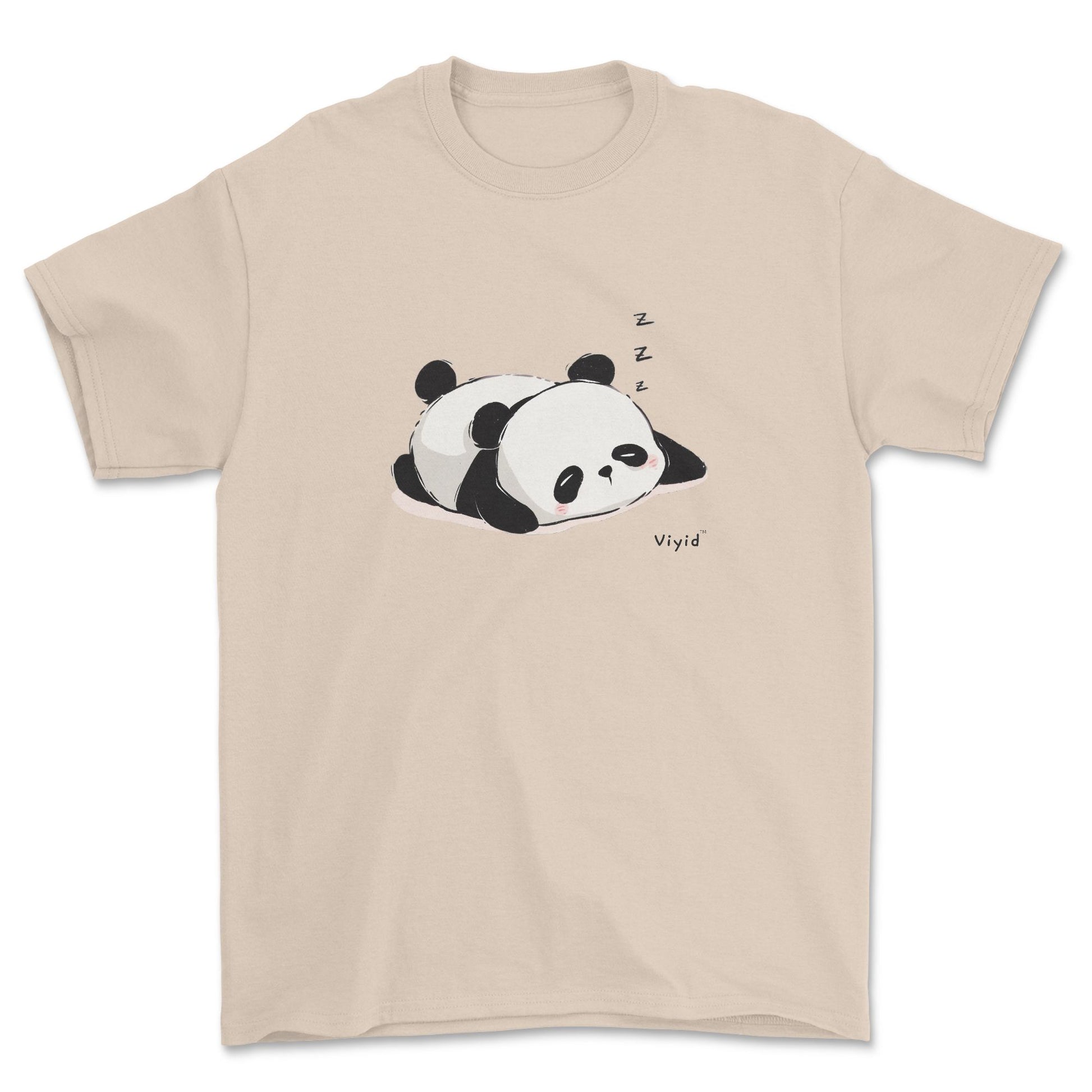 sleeping panda adult t-shirt sand