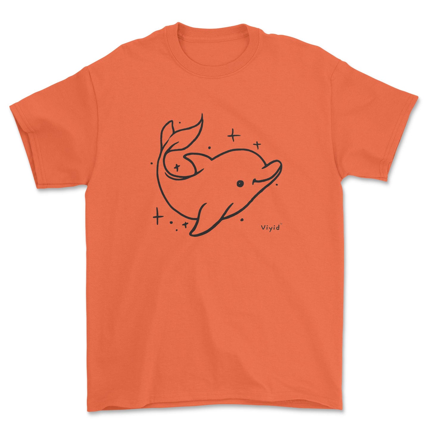 a doodle dolphin adult t-shirt orange