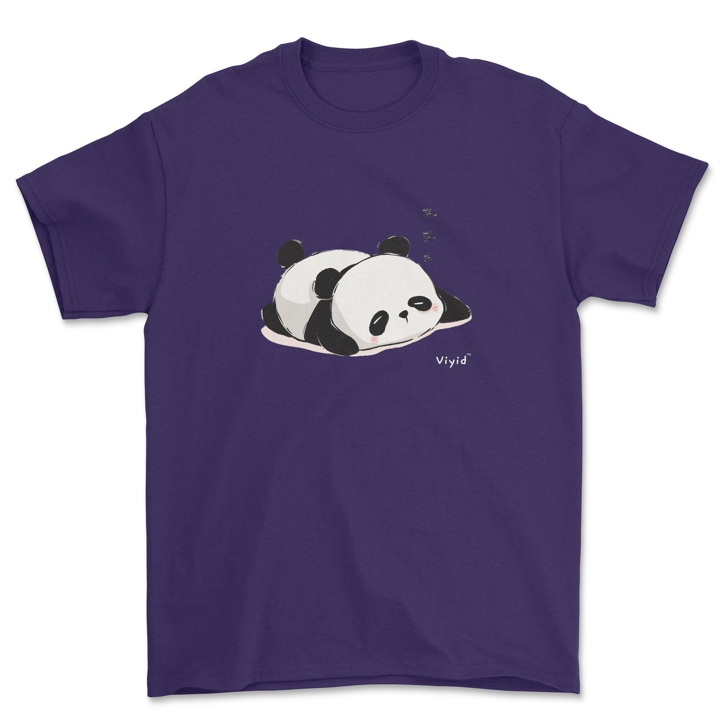 sleeping panda youth t-shirt purple