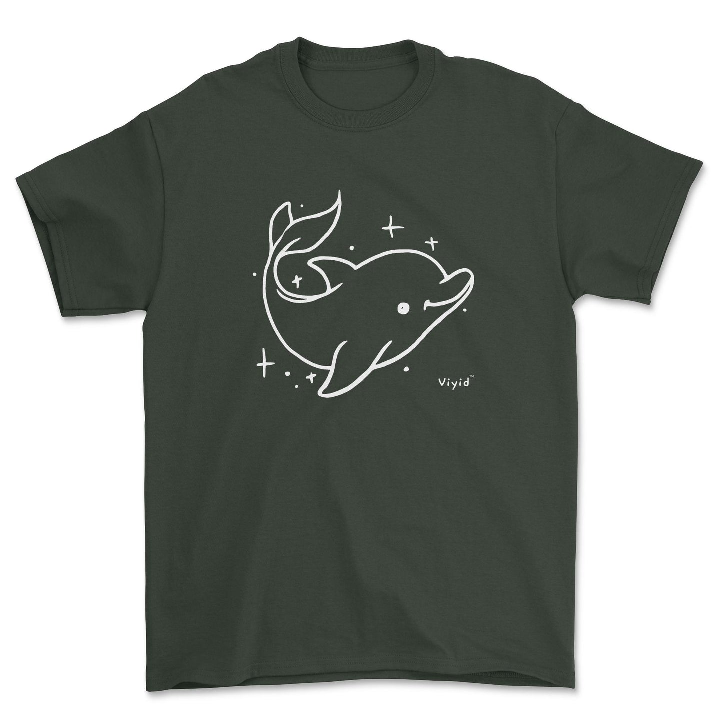a doodle dolphin adult t-shirt forest green