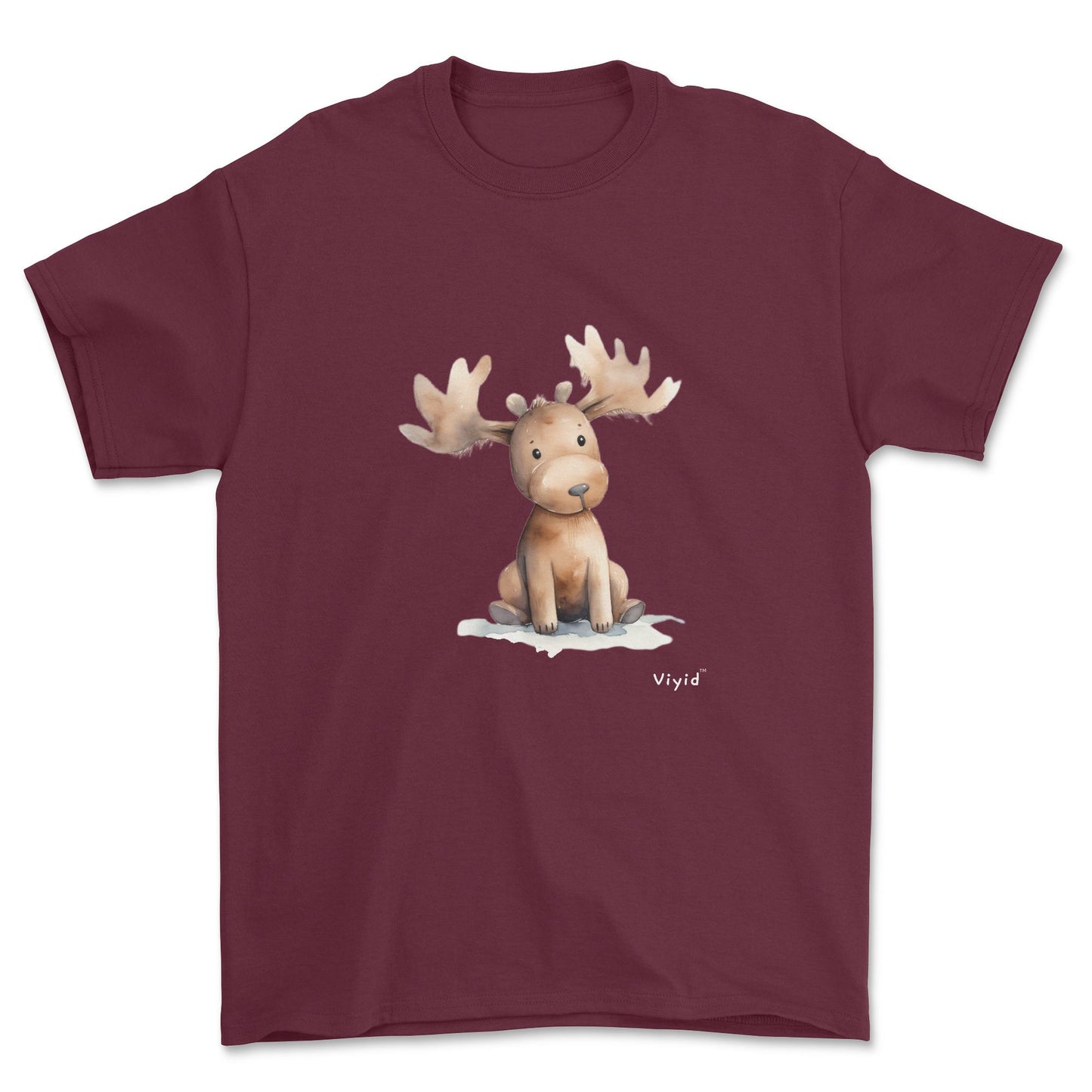 brown moose adult t-shirt maroon
