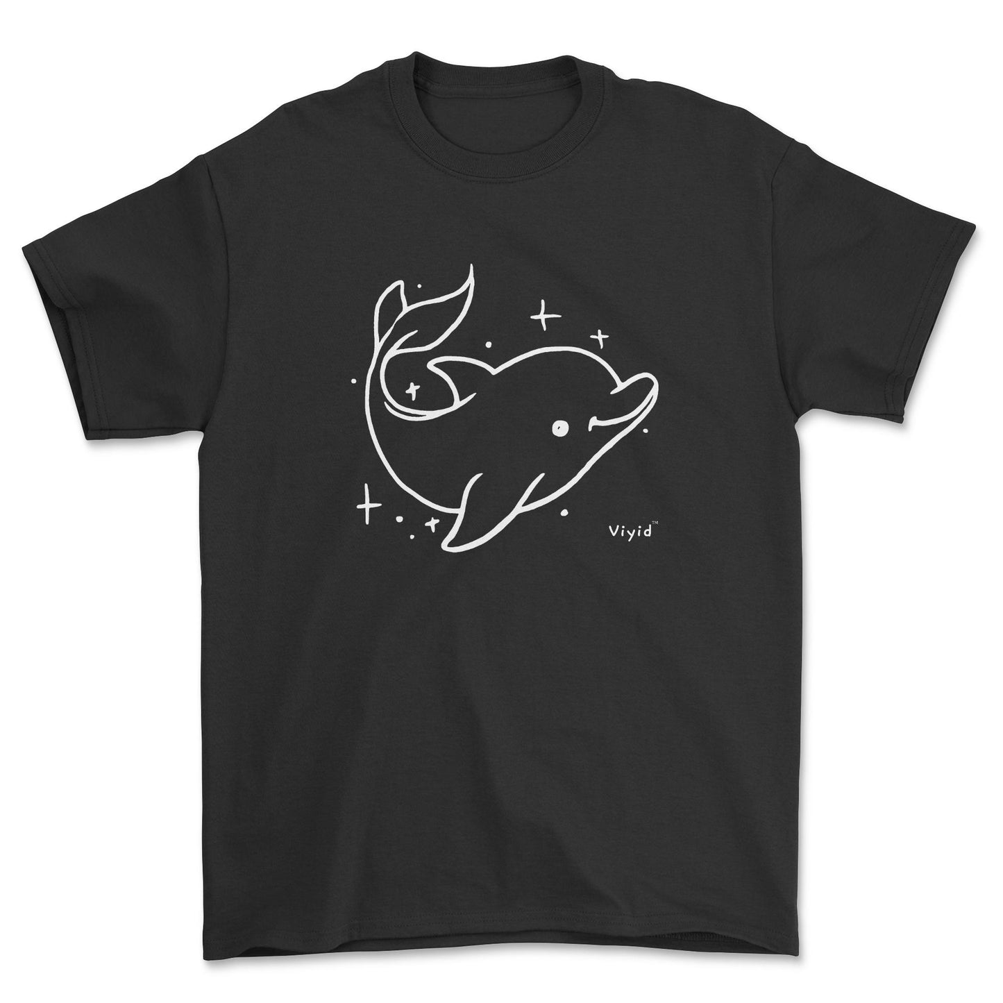 doodle dolphin youth t-shirt black