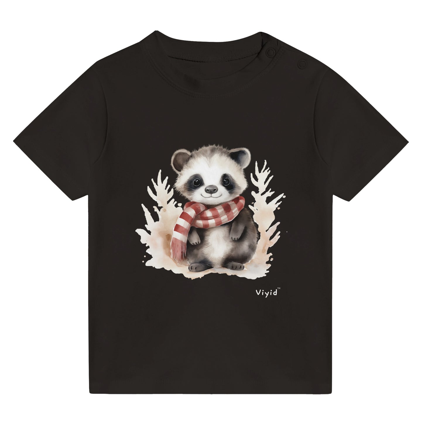 badger with scarf baby t-shirt black