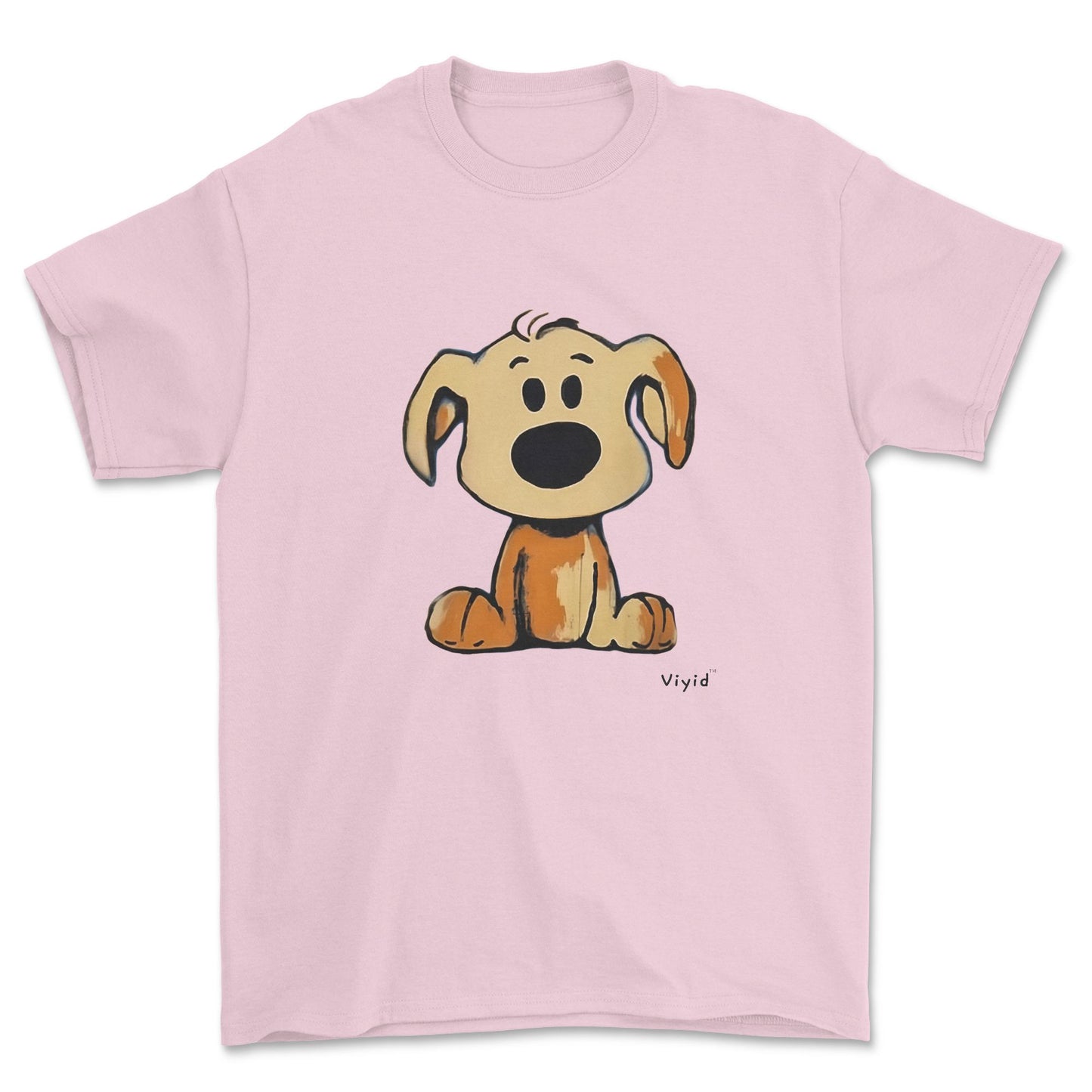 beagle cartoon dog adult t-shirt light pink