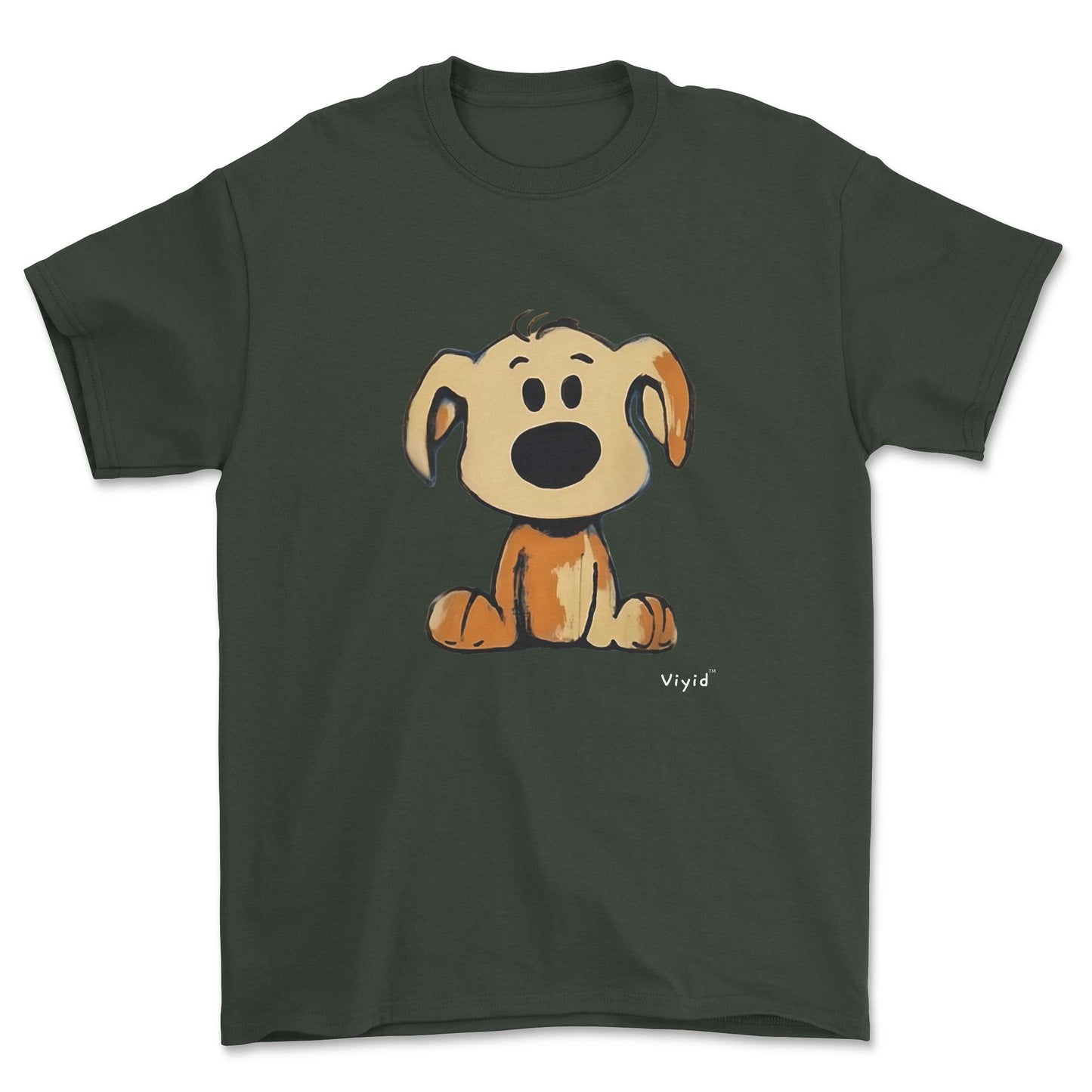 beagle cartoon dog youth t-shirt forest green