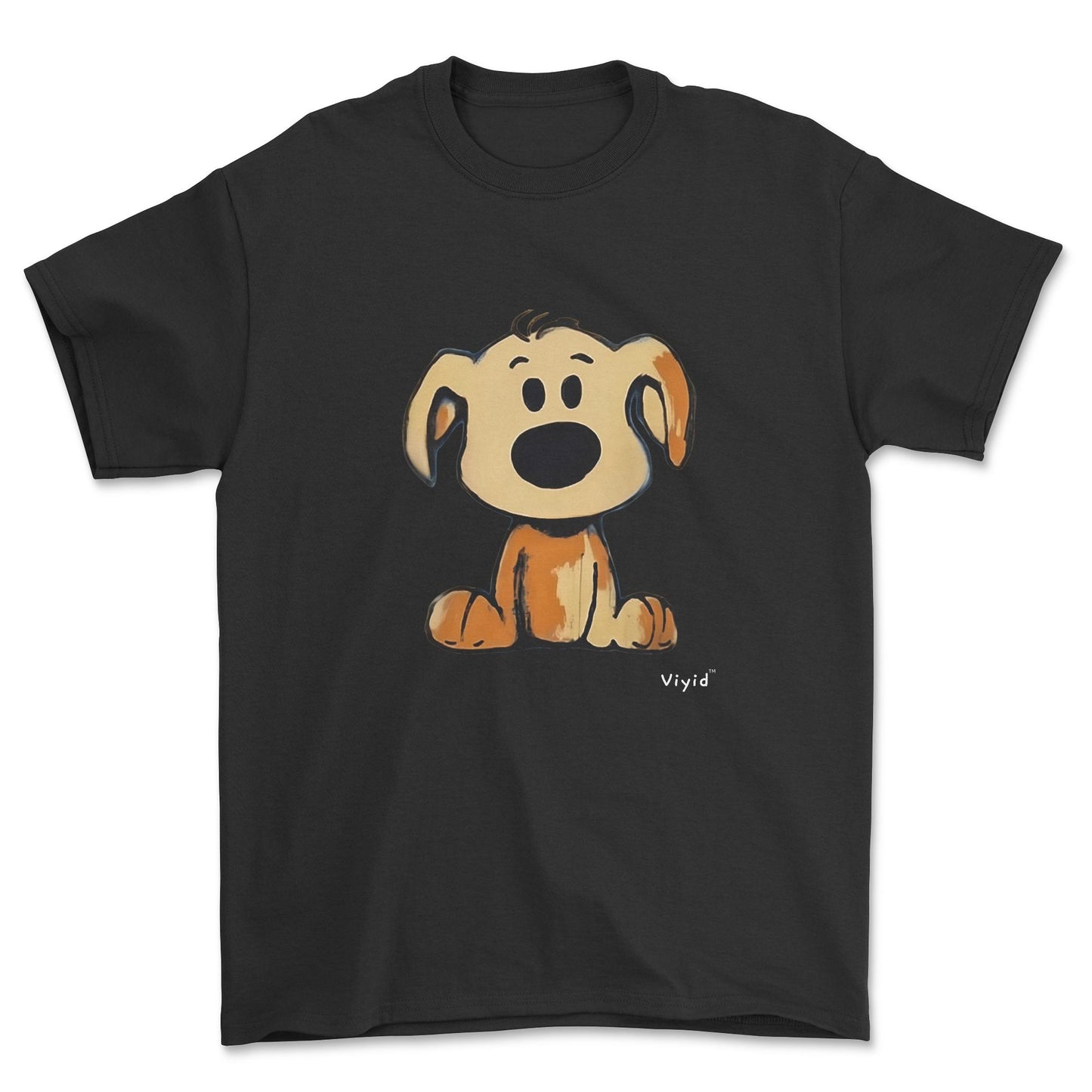 beagle cartoon dog adult t-shirt black