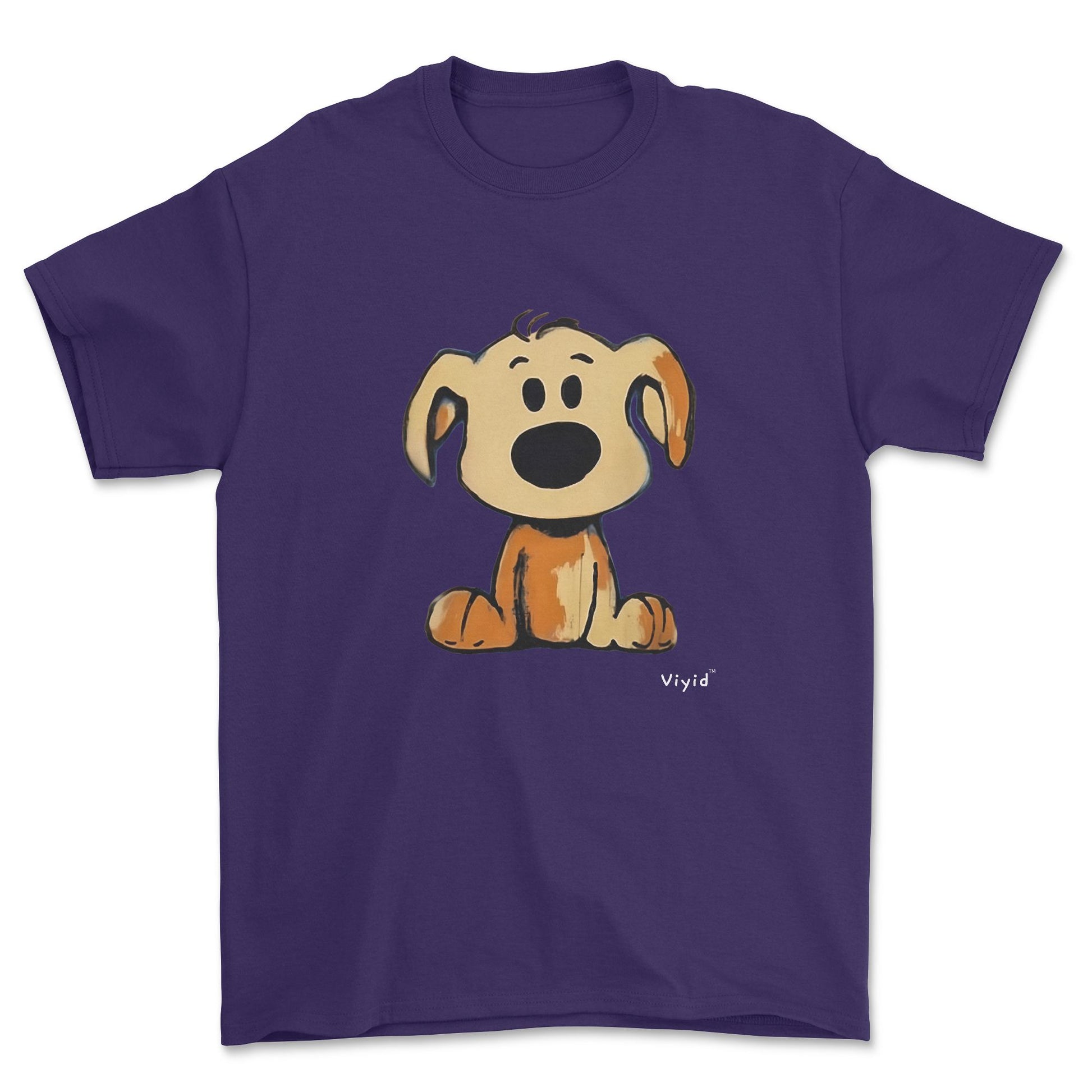 beagle cartoon dog youth t-shirt purple