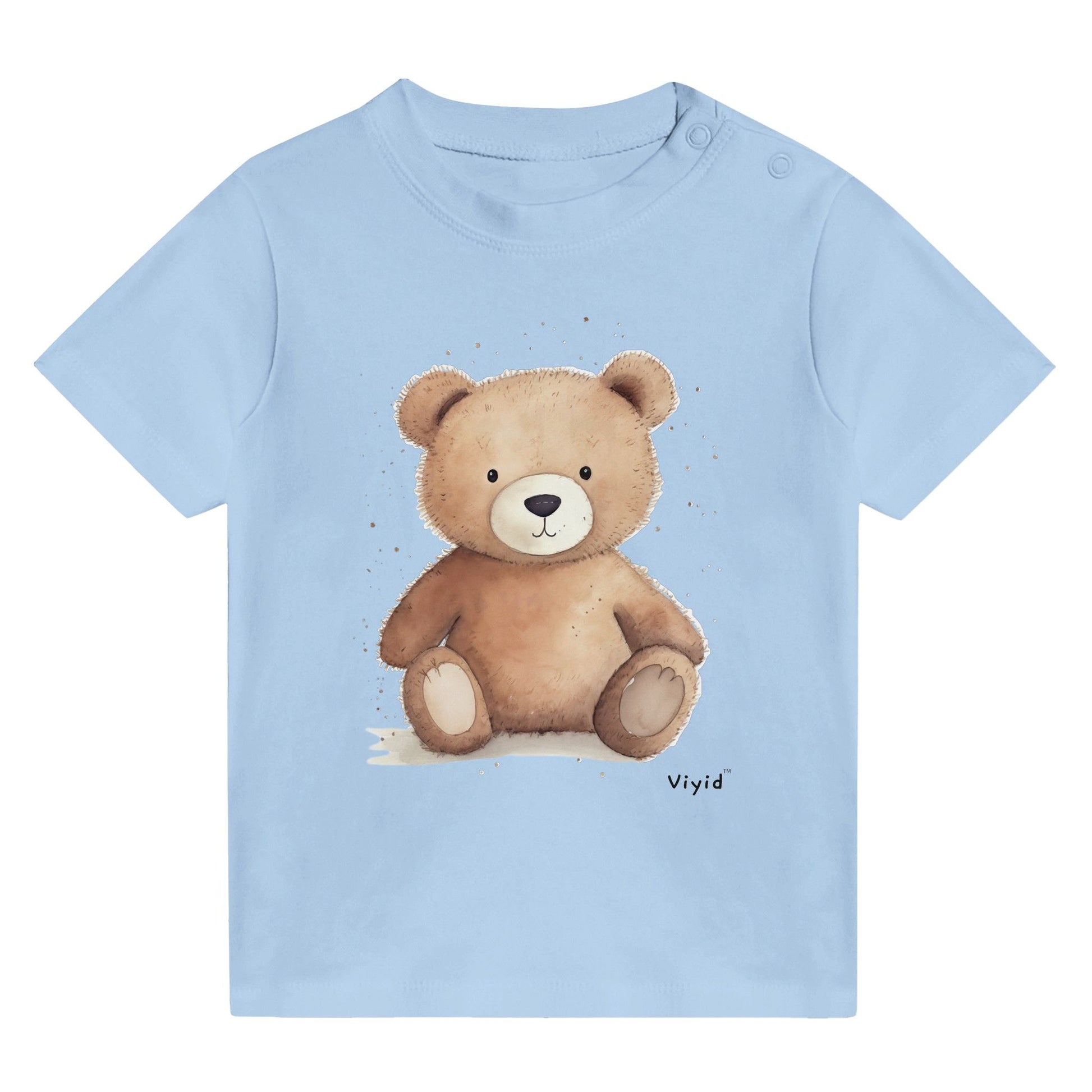 brown bear baby t-shirt baby blue
