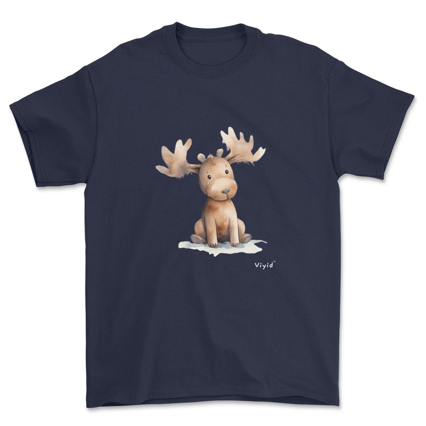 brown moose youth t-shirt navy