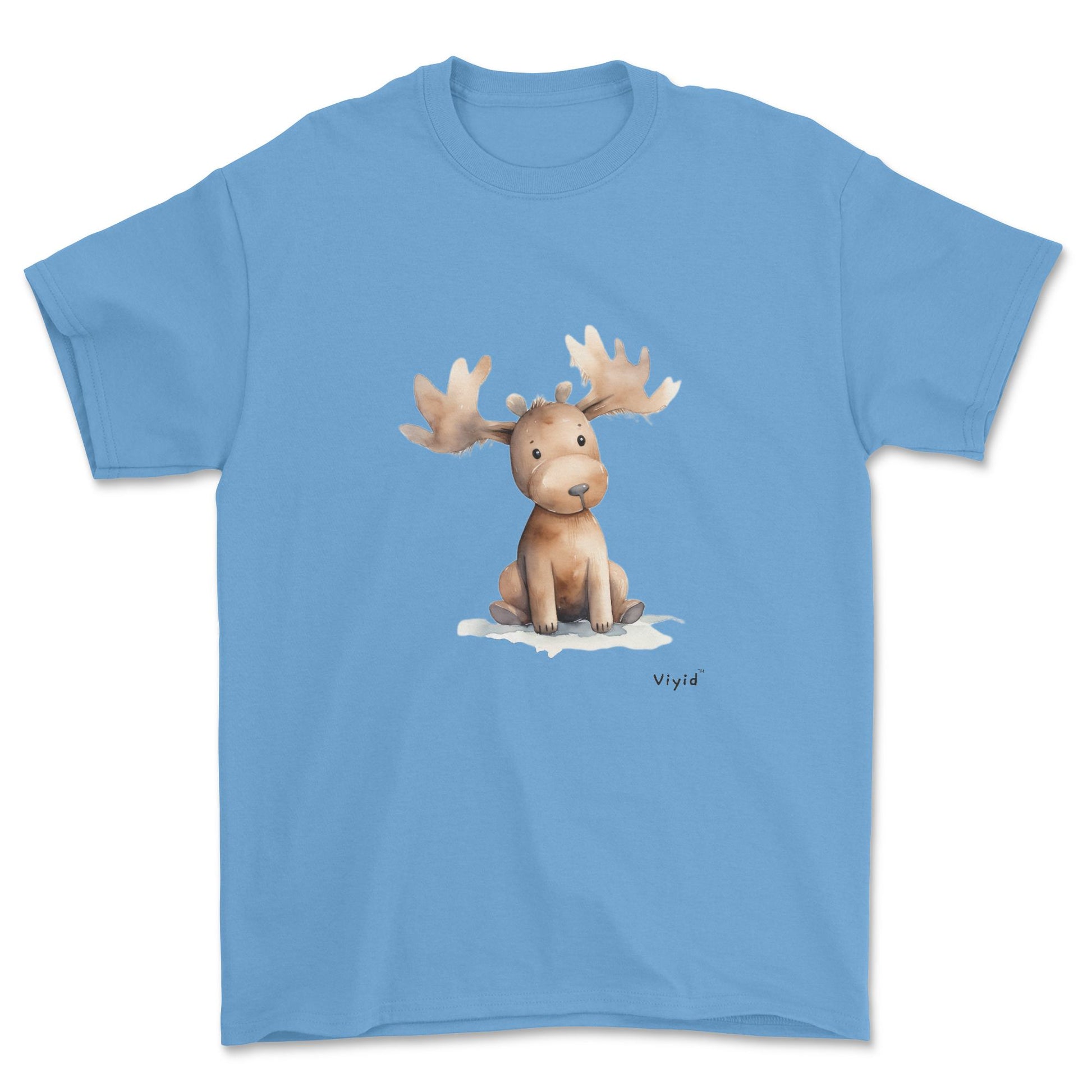 brown moose youth t-shirt carolina blue