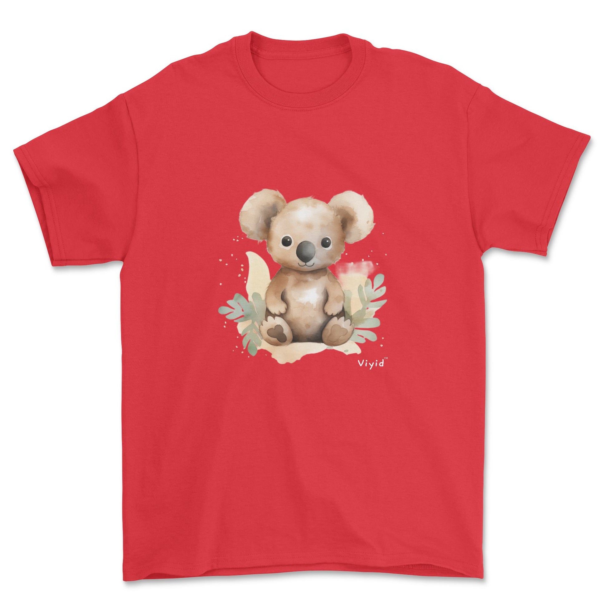 brown koala adult t-shirt red