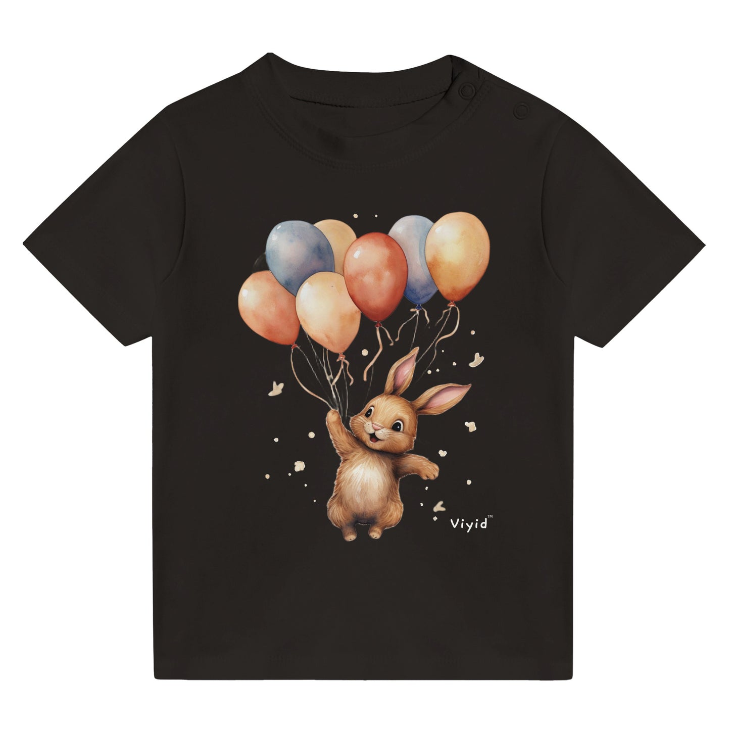 bunny with balloons baby t-shirt black