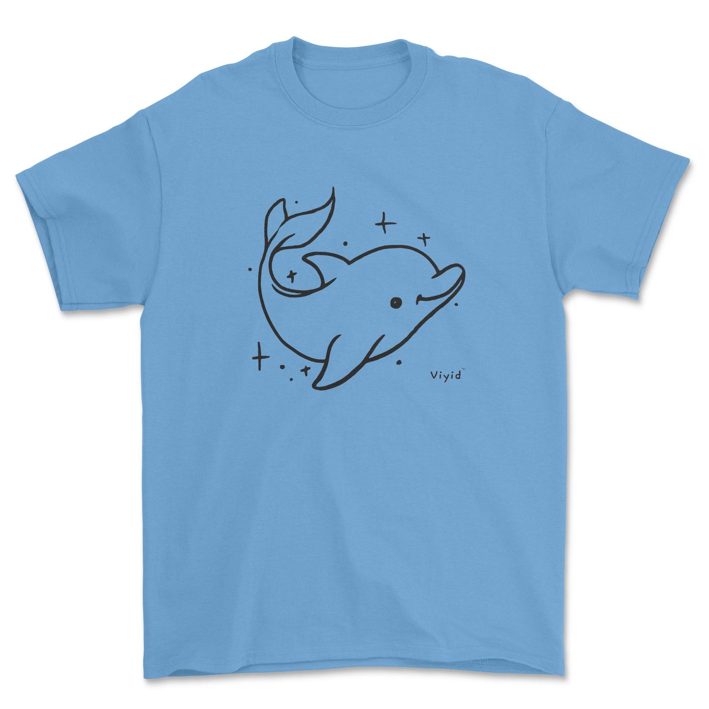 doodle dolphin youth t-shirt carolina blue